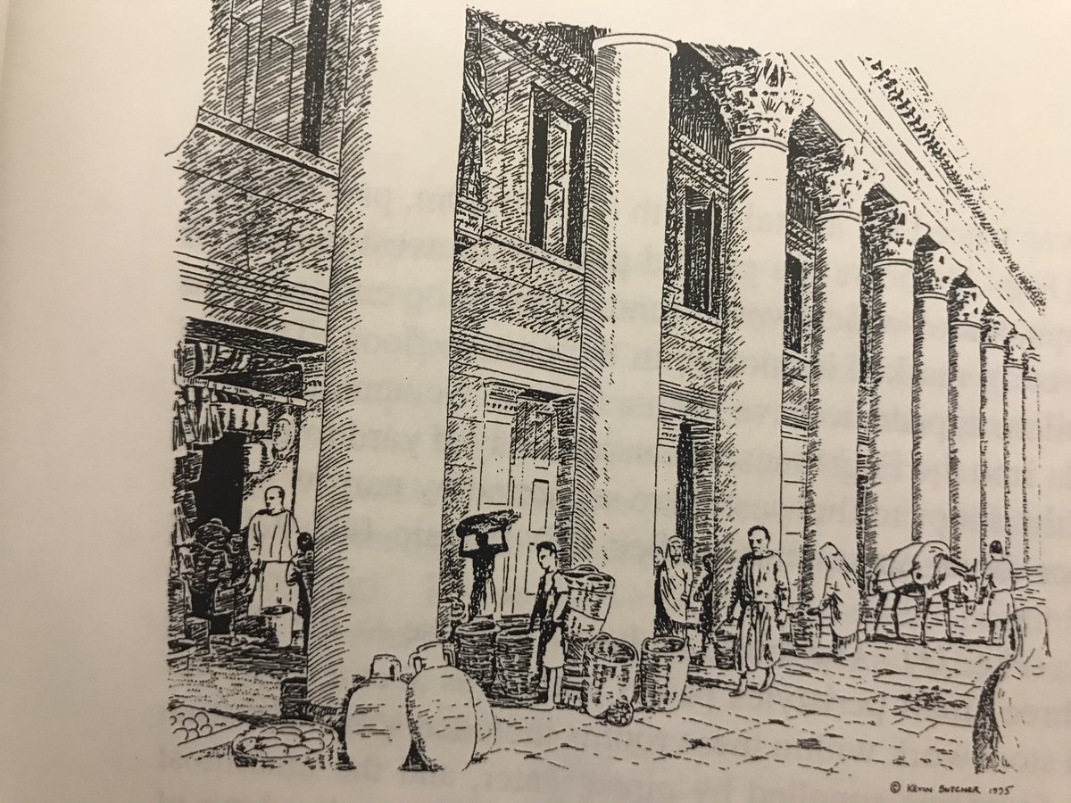 4/ The urban villas once decorated with fancy mosaics, porticos, fountains were abandoned. Here, you see a polycandelon crushed by the rubble and left in place…the house never rebuilt. The western area of town with portico lined shops paved with numbered mosaics was abandoned-rm
