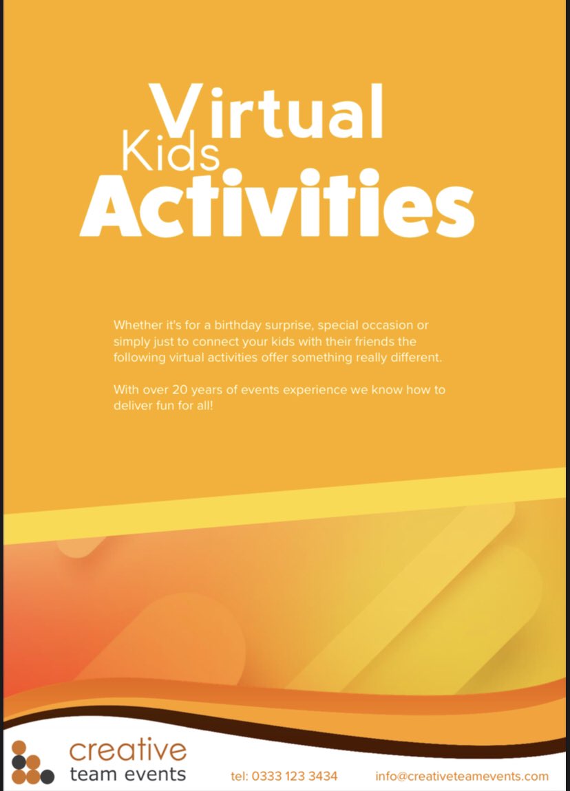 events_team's tweet photo. Homeschooling and still trying to work? Virtual Activities for kids. Take a break to get on with your work. https://t.co/wrkQbct0u2