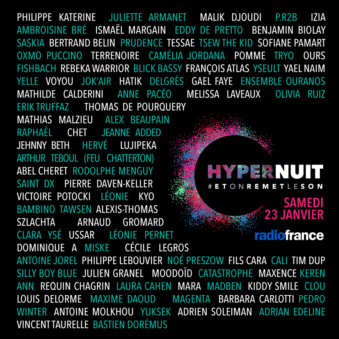 Rendez-vous pour l'Hypernuit le 23 janvier avec <a href="/Moodoidmusic/">Moodoïd</a>, <a href="/Saint_DX/">Saint DX</a>, Magenta &amp; <a href="/edbangerrecords/">ED BANGER RECORDS</a> 🎉 #Etonremetleson