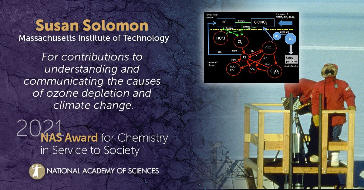 National Academy of Sciences (@thenasciences) on Twitter photo #NASMember Susan Solomon of <a href="/MIT/">Massachusetts Institute of Technology (MIT)</a>, is the 2021 NAS Award for Chemistry in Service to Society recipient! We are honoring her contributions to understanding and communicating the causes of #ozone depletion and #climatechange. #NASaward #chemistry <a href="/eapsMIT/">MIT EAPS</a> ow.ly/tT1v50De6Yo #NASMember Susan Solomon of <a href="/MIT/">Massachusetts Institute of Technology (MIT)</a>, is the 2021 NAS Award for Chemistry in Service to Society recipient! We are honoring her contributions to understanding and communicating the causes of #ozone depletion and #climatechange. #NASaward #chemistry <a href="/eapsMIT/">MIT EAPS</a> ow.ly/tT1v50De6Yo