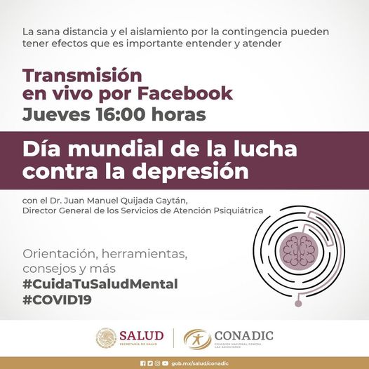 ¿Qué es la depresión y cómo se diagnostica?, en el marco del Día Mundial de la Lucha contra la Depresión.
Con el Dr. Juan Manuel Quijada, Dir. Gral. de SAP S. Atención Psiquiátrica.
#CuidaTuSaludMental #saludmental #ConadicTeEscucha #hablemosdedepresion https://t.co/BOL5sphtka