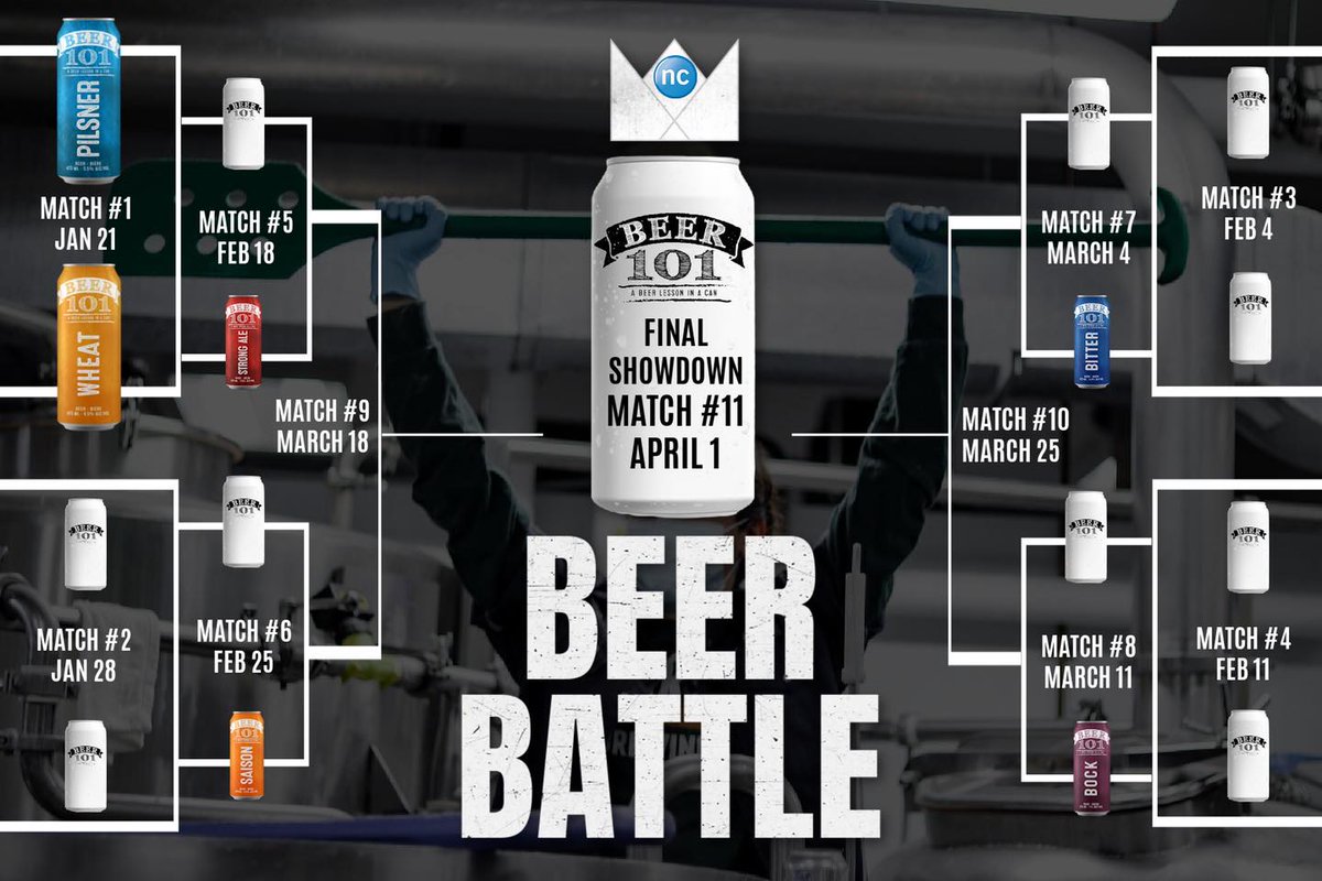 Niagara College (@niagaracollege) on Twitter photo It's like #MarchMadness, but with beer 🍻. Here's your chance to WIN some wicked beer prizes with the <a href="/NCTBrewery/">NCTBrewery</a> Beer Battle.
Beer Battle & contest details ⬇️
instagram.com/p/CKRBmyFstP2/
Buy the Battle of the Beers 24 pack ⬇️
ncteachingwinery.ca/collections/be…
#craftbeer #beer It's like #MarchMadness, but with beer 🍻. Here's your chance to WIN some wicked beer prizes with the <a href="/NCTBrewery/">NCTBrewery</a> Beer Battle.
Beer Battle & contest details ⬇️
instagram.com/p/CKRBmyFstP2/
Buy the Battle of the Beers 24 pack ⬇️
ncteachingwinery.ca/collections/be…
#craftbeer #beer