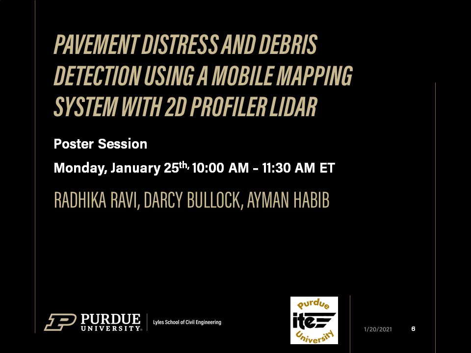 Purdue colleagues virtually presenting various Lecturn, workshops, and Poster Sessions at the 2021 TRB Annual Meeting. @NASEMTRB  @PurdueCE  @JTRP1937  @CCATPurdue  @ITEhq  @IndianaIte