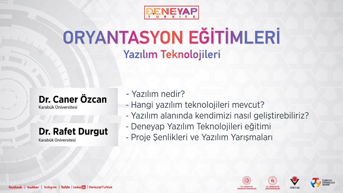 DeneyapTurkiye's tweet image. Oryantasyon Eğitimlerimize Devam Ediyoruz 👩‍💻

Bu haftanın eğitimi Yazılım Teknolojileri&apos;ydi 💻

📹 Eğitimi izlemek için
👇👇👇
youtu.be/1t_A_7hVcz8