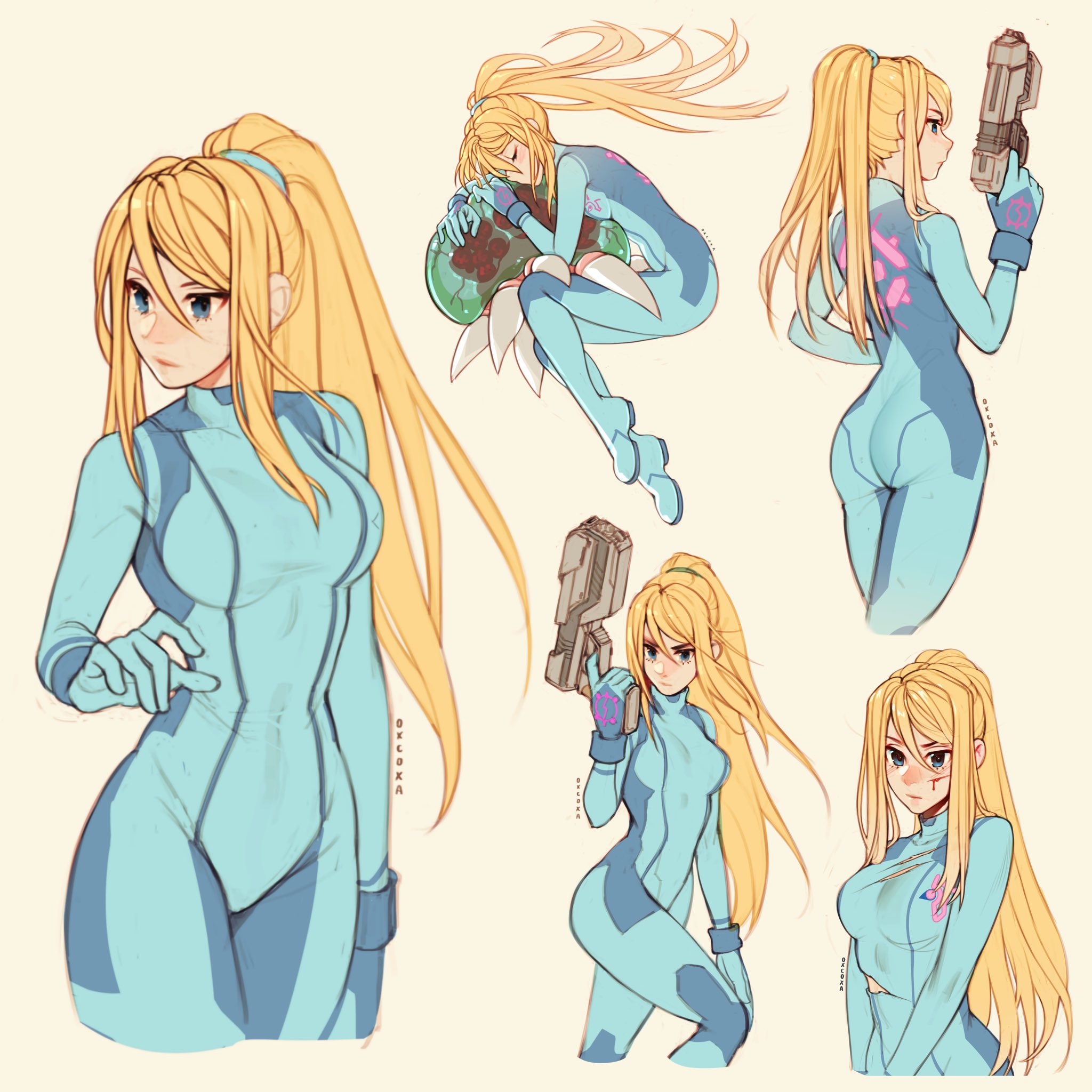 Zero Suit Samus: Collected My little series of ZSS sketches. 