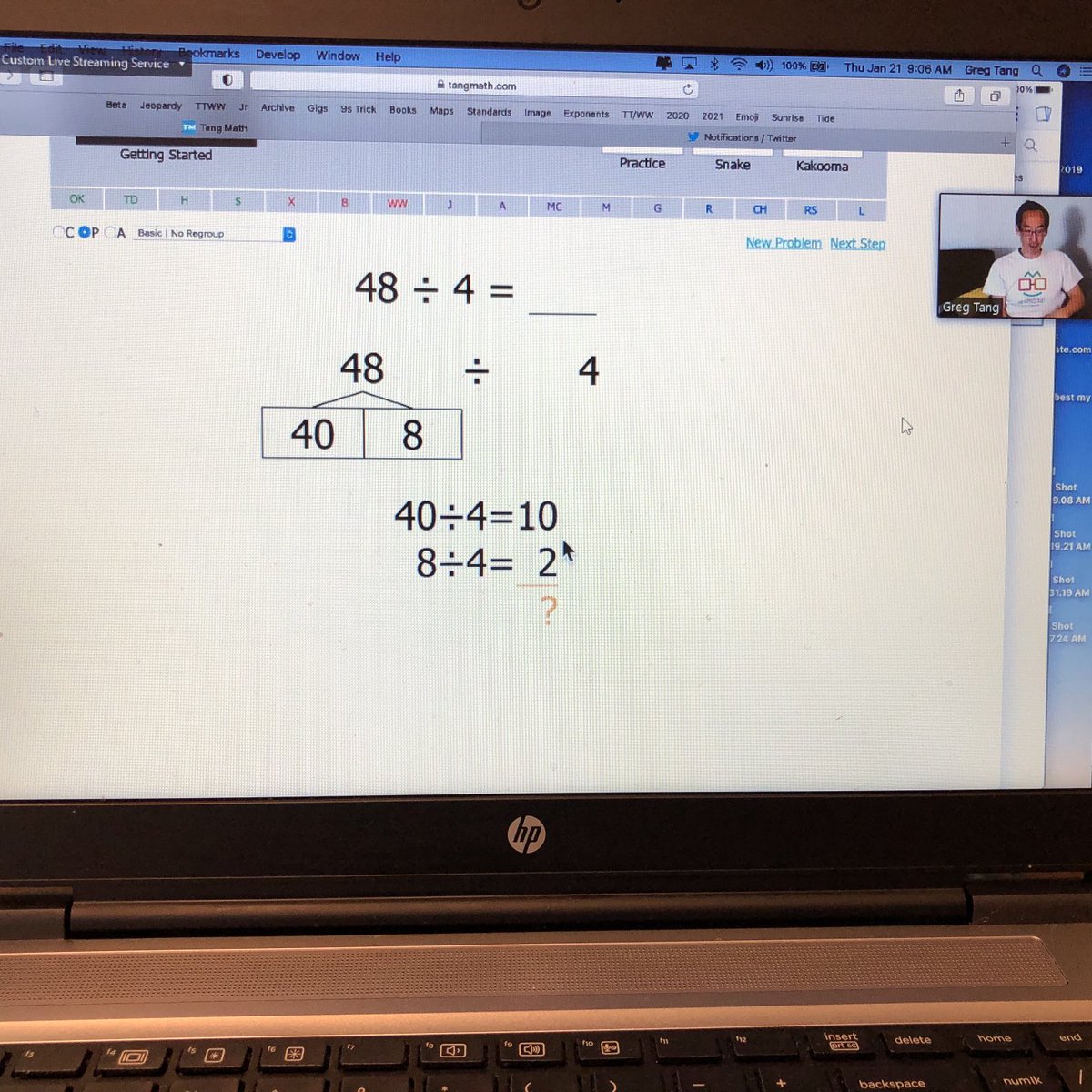 Holder5thgrade's tweet photo. Yay!! My class was able to zoom with Greg Tang. The kids loved it!! Who knew long division could be this fun!  Stand up and dance if you got the correct answer ⁦@LBSharks⁩ ⁦@ISDSchools⁩ ⁦@ISD5thGrade⁩ https://t.co/J07FyvxiK5