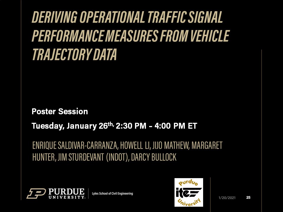 Purdue colleagues virtually presenting various Lecturn, workshops, and Poster Sessions at the 2021 TRB Annual Meeting. @NASEMTRB  @PurdueCE  @JTRP1937  @CCATPurdue  @ITEhq  @IndianaIte