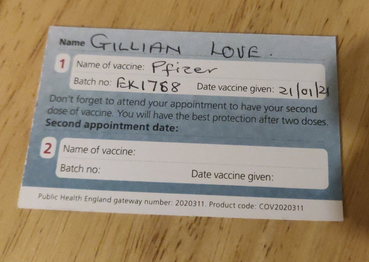 Gill Love (@digestivegill) on Twitter photo Thank you scientists. And thank you
<a href="/CUH_NHS/">Cambridge University Hospitals NHS</a> @OH_wellbeing
#CovidVaccine #StayHome Thank you scientists. And thank you
<a href="/CUH_NHS/">Cambridge University Hospitals NHS</a> @OH_wellbeing
#CovidVaccine #StayHome