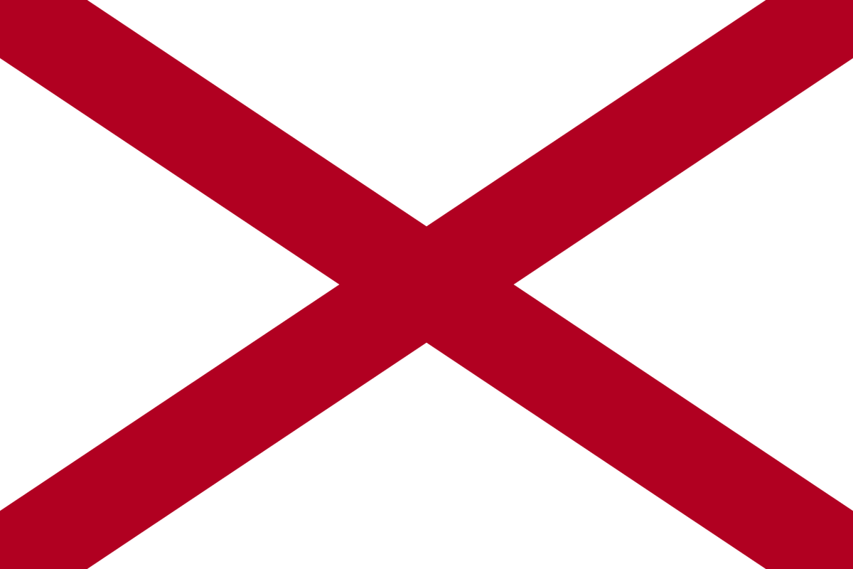 49. Alabama -- This boring piece of shit is based on the Confederate battle flag of the 60th Alabama Infantry Regiment. DUMP IT.