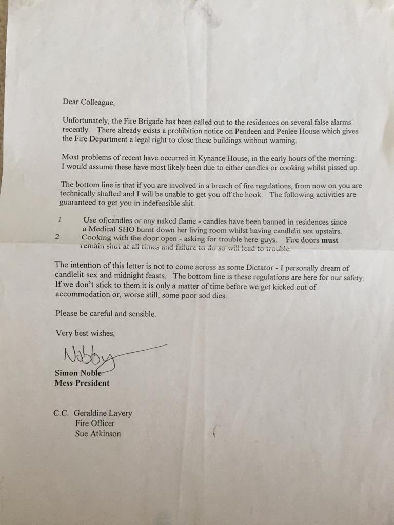 SimonNoble's tweet photo. Sure Biden’s speech was good, but check out this letter I sent out to all junior docs in residence when I was President in the ‘90s. https://t.co/g3hNqyP99S