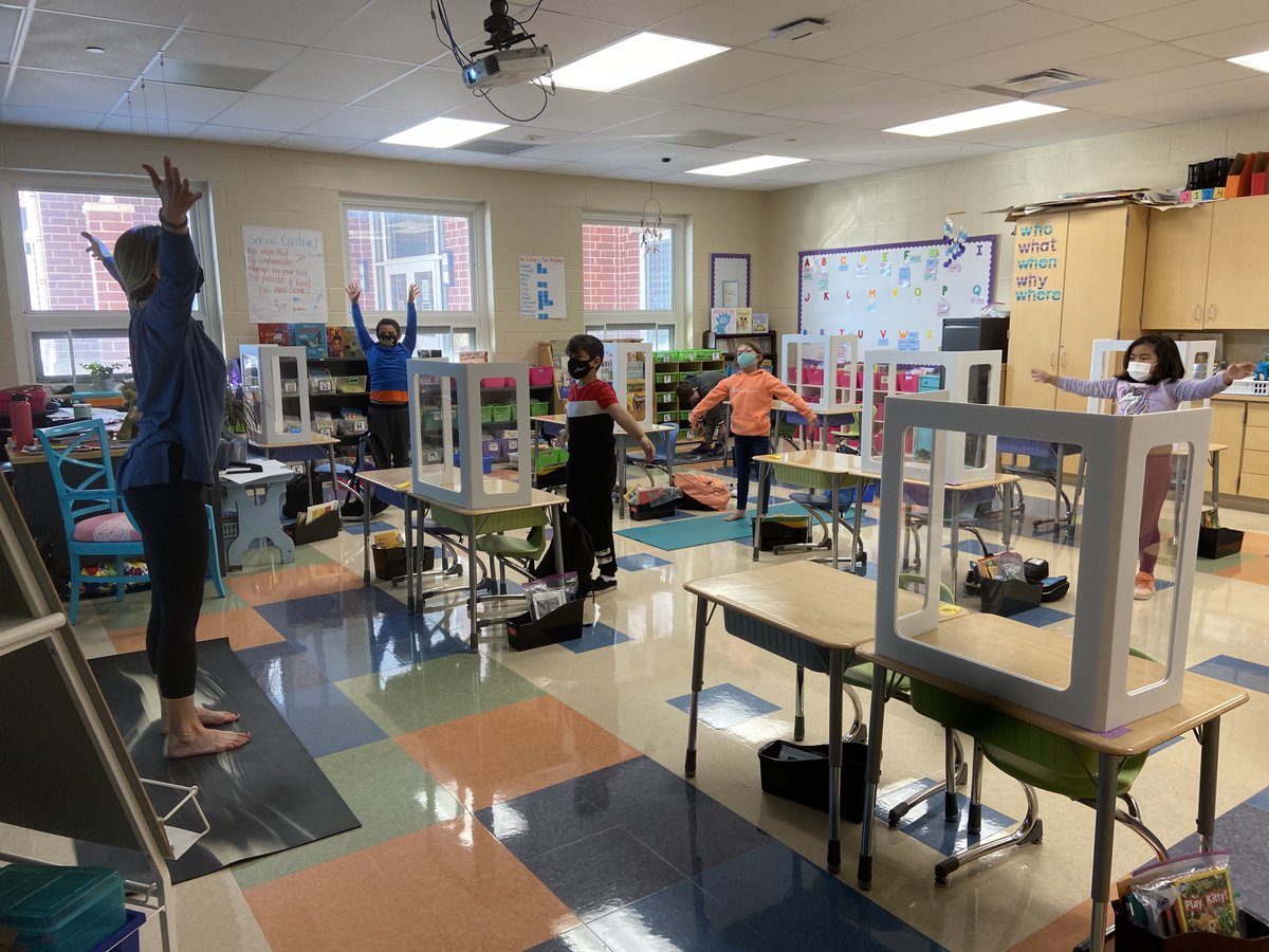 2nd graders started off the day with yoga today. So much gratitude and love to go around.💜💛 #Lkwd_Harrison