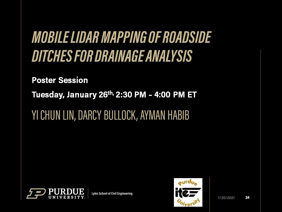 Purdue colleagues virtually presenting various Lecturn, workshops, and Poster Sessions at the 2021 TRB Annual Meeting. @NASEMTRB  @PurdueCE  @JTRP1937  @CCATPurdue  @ITEhq  @IndianaIte