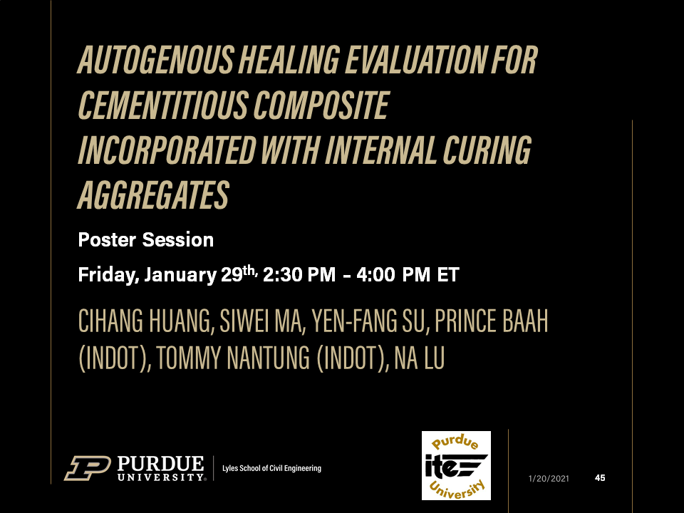Purdue colleagues virtually presenting various Lecturn, workshops, and Poster Sessions at the 2021 TRB Annual Meeting. @NASEMTRB  @PurdueCE  @JTRP1937  @CCATPurdue  @ITEhq  @IndianaIte