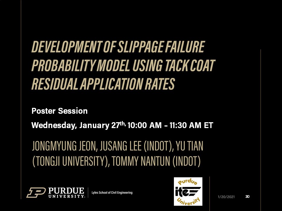 Purdue colleagues virtually presenting various Lecturn, workshops, and Poster Sessions at the 2021 TRB Annual Meeting. @NASEMTRB  @PurdueCE  @JTRP1937  @CCATPurdue  @ITEhq  @IndianaIte