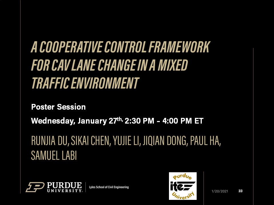 Purdue colleagues virtually presenting various Lecturn, workshops, and Poster Sessions at the 2021 TRB Annual Meeting. @NASEMTRB  @PurdueCE  @JTRP1937  @CCATPurdue  @ITEhq  @IndianaIte