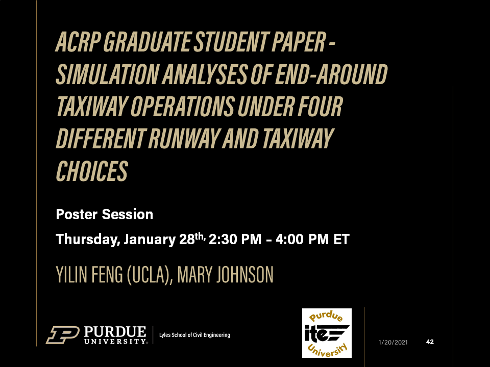 Purdue colleagues virtually presenting various Lecturn, workshops, and Poster Sessions at the 2021 TRB Annual Meeting. @NASEMTRB  @PurdueCE  @JTRP1937  @CCATPurdue  @ITEhq  @IndianaIte