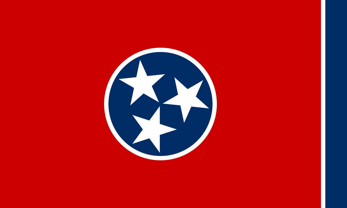 45. Tennessee -- Starting to sense a trend in the south? This, apparently, has nothing to do with the Confederacy. The stars represent the three geographic regions of the state. But, again, look at this thing. Yuck