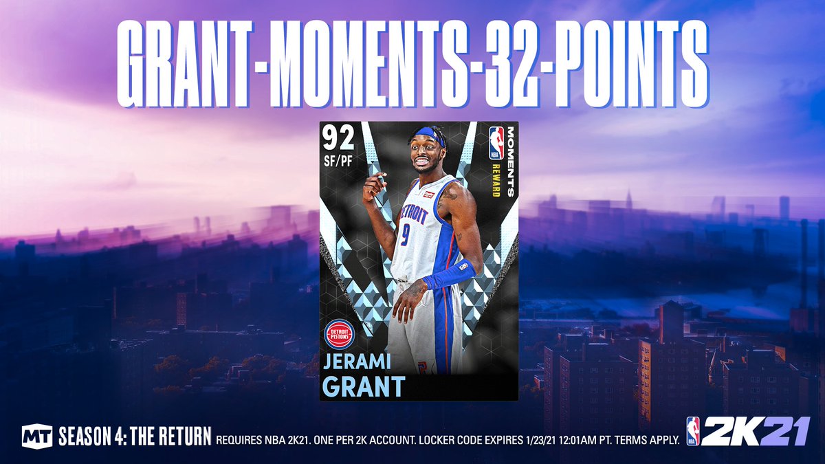 TDstubs's tweet photo. #LockerCode 

GRANT-MOMENTS-32-POINTS

#NBA2K21 #LockerCodes https://t.co/U73KdNoyjP