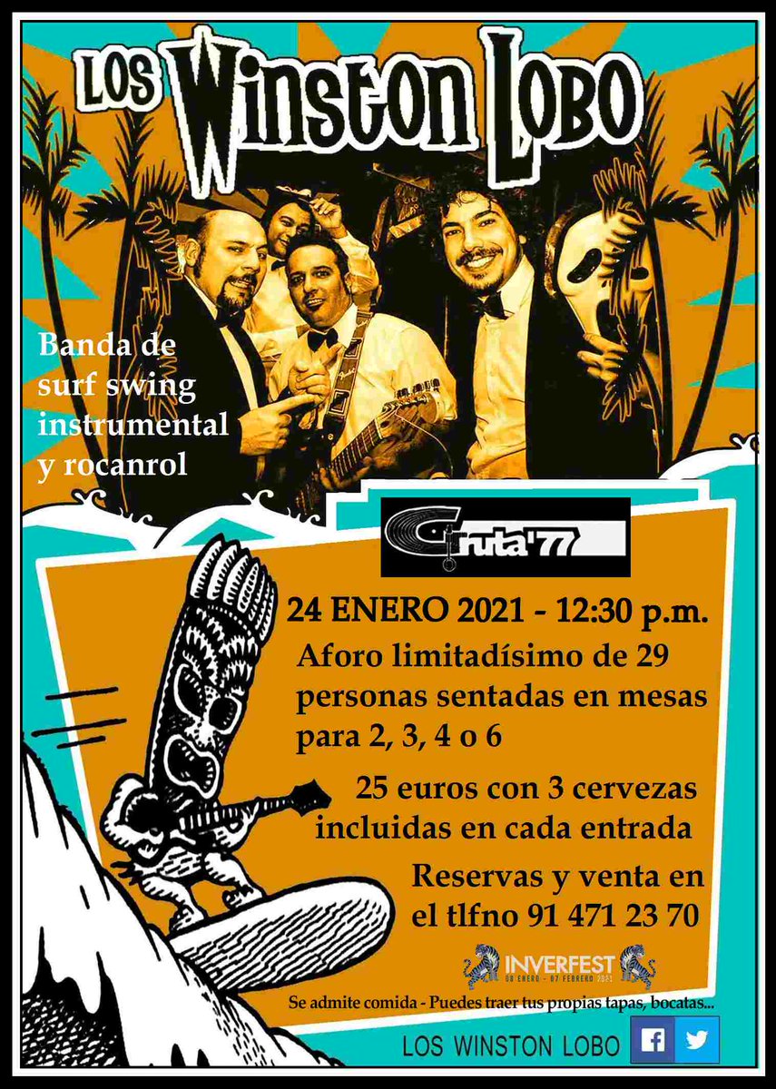Estaremos en aperitivo con <a href="/loswinstonlobo/">loswinstonlobo</a> este domingo 24.
Ganas de música en directo