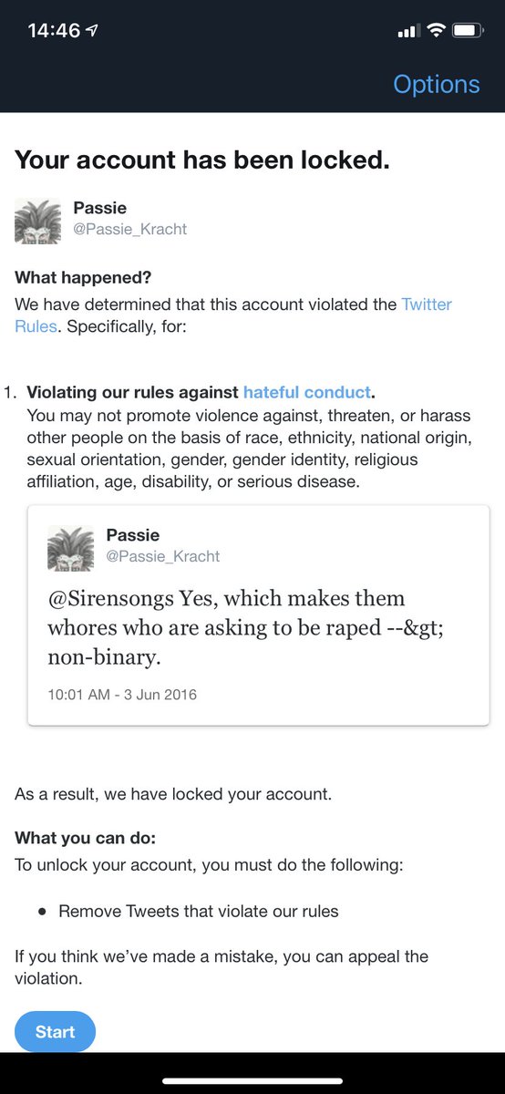 228. If some misogynist suggesting female victims get what they deserve, Twitter will lock out the woman who points it out.