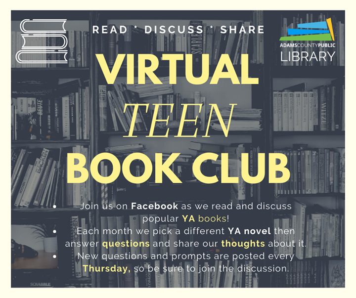 Don't forget to join our Virtual Teen Book Club’s ongoing discussion of “The Hate U Give” by Angie Thomas! 

For more info, click here: https://t.co/JK1TMcVXhp https://t.co/RUyBGlMWT1