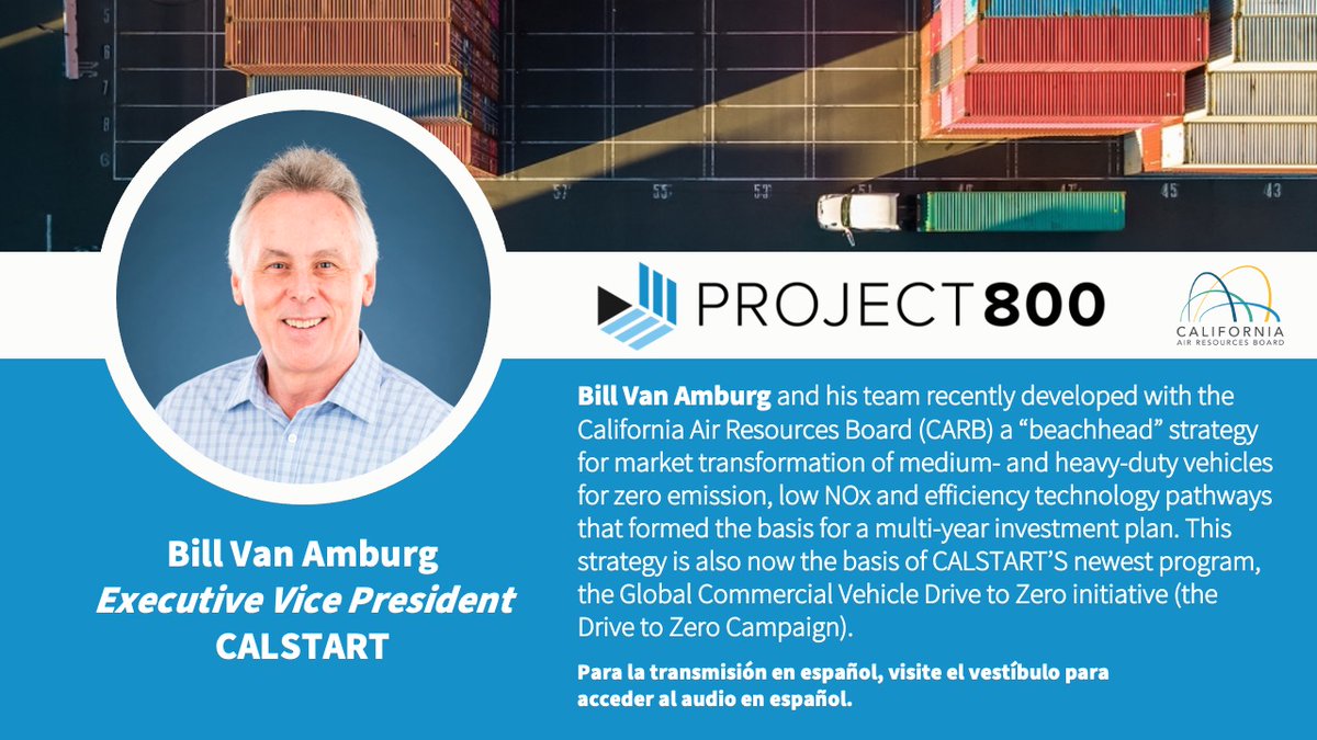 CALSTART's tweet photo. CALSTART's Bill Van Amburg is here at #Project800 to talk @TeamDriveToZero's #ZeroEmissions vision for California and beyond, as well as #HVIP steps and solutions https://t.co/DfCGZwimg7