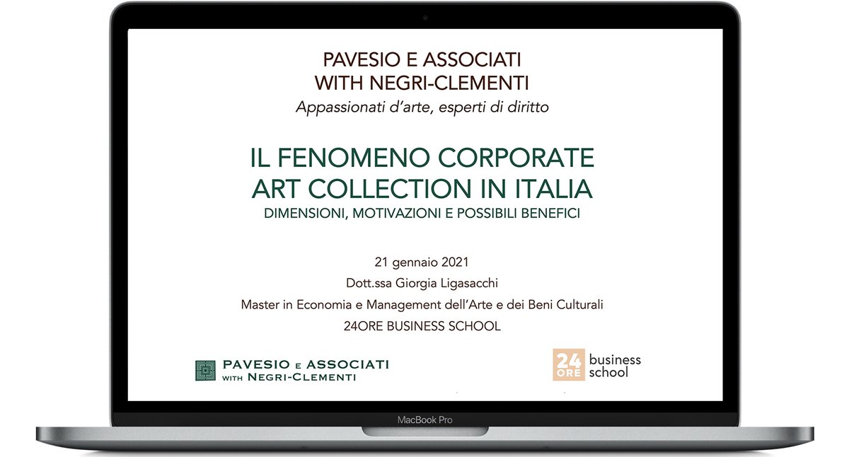 PavesioNC's tweet photo. IL FENOMENO CORPORATE ART COLLECTION IN ITALIA: DIMENSIONI, MOTIVAZIONI E POSSIBILI BENEFICI a cura della dott.ssa @GLigasacchi, Art Department di 
@PavesioNC, per gli studenti del Master in Economia e Management dell’Arte e dei Beni Culturali della @24OREBS. https://t.co/ooW2stQn1f