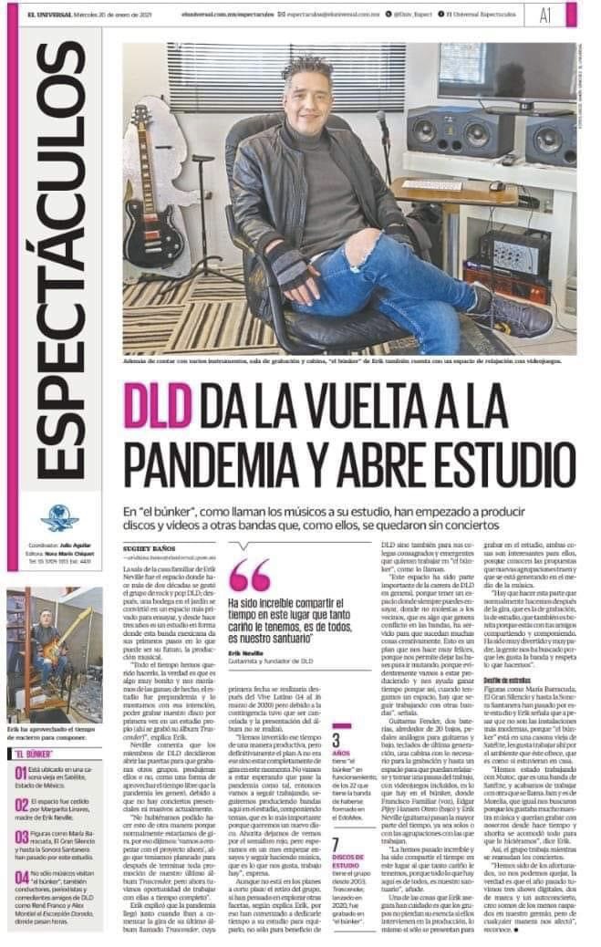 . <a href="/dldmexico/">DLD</a> abre estudio de grabación, todos los detalles en <a href="/El_Universal_Mx/">El Universal</a> 👉🏼 eluniversal.com.mx/cartera/dld-le… #Música #SoyDLD #Transcender