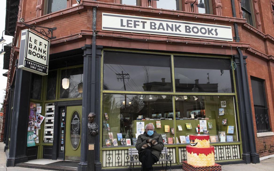 LeftBankBooks's tweet photo. We couldn’t make just one. #berniemittens #berniesmittens #BernieSandersMittens #BernieSanders #bernie #lbbstl #leftbankbooksstl #leftbankbooksstlouis https://t.co/pY13gXh0Dk