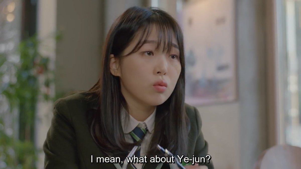 when yechan asked this, i thought she meant it ironically but i have a feeling that she does know about yejun’s sexuality (more on this on ep 12)