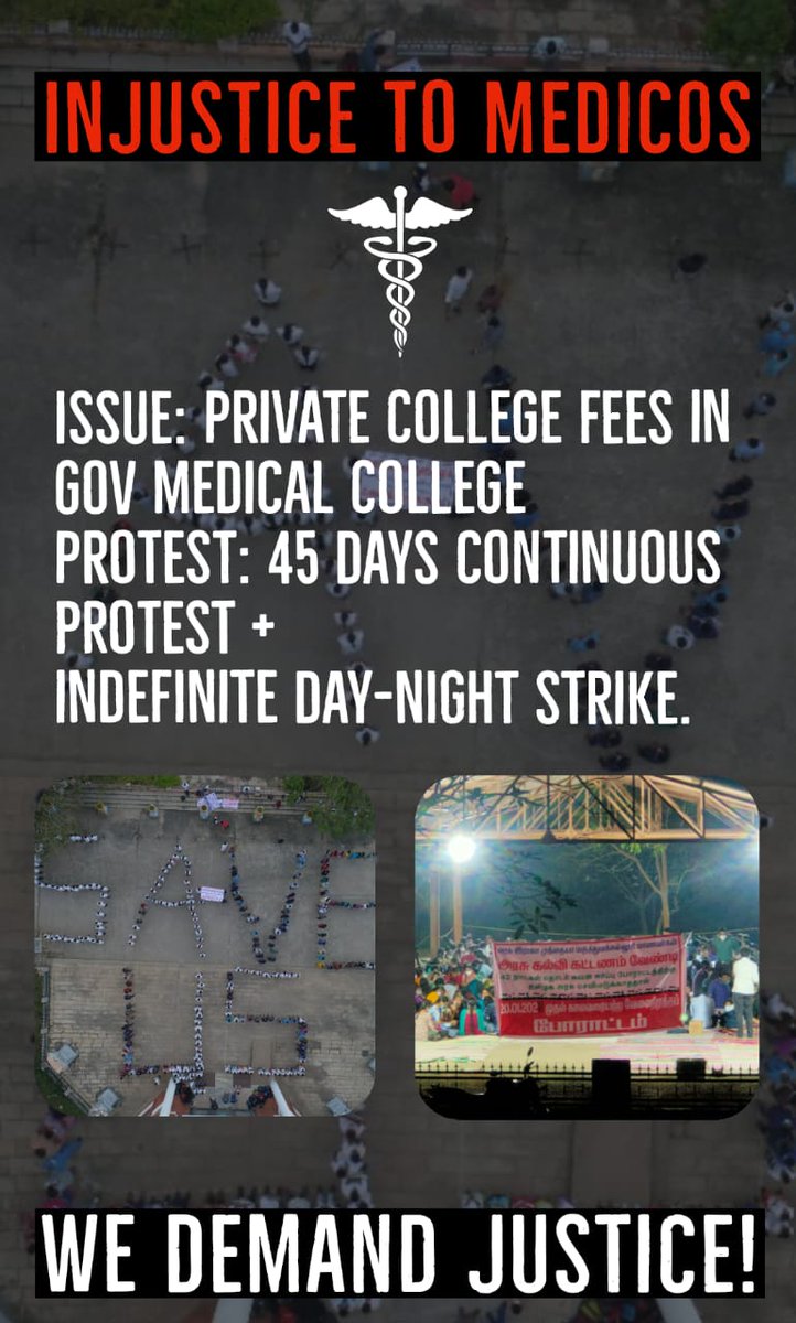 tholkappiyar's tweet photo. #save_doctors_annamalai 
Studying in a government college, we are asked to pay more than private college fee. Also we are sent out of hostel for protesting against the injustice. @sumanthraman 
Sir please take a look on this issue faced by doctors of rajah muthiah medical college https://t.co/OF9l2NPaPv