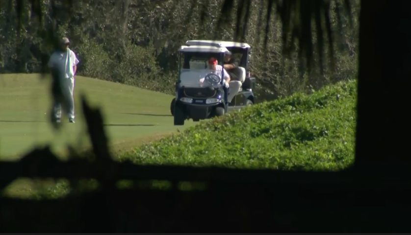 kaitlancollins's tweet photo. On his first day as a former president, Trump was spotted on the course at his club by @abdallahcnn and @petermorrisCNN. https://t.co/LT3kkowe2E