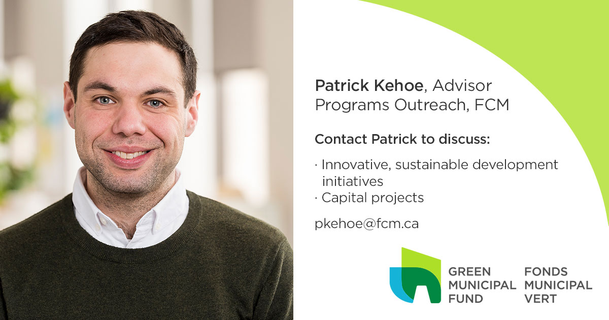 FCM_online's tweet photo. Looking for funding to implement innovative sustainability initiatives in your #CDNmuni?

Meet @FCM_PKehoe, a #GreenMunicipalFund program advisor. Contact him for the tools and resources you need to apply. https://t.co/DjTcGDVBum