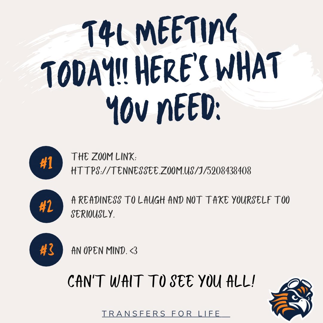 ⚠️Don’t Forget⚠️ TFL meeting TODAY at 6:00pm!!🧡💙