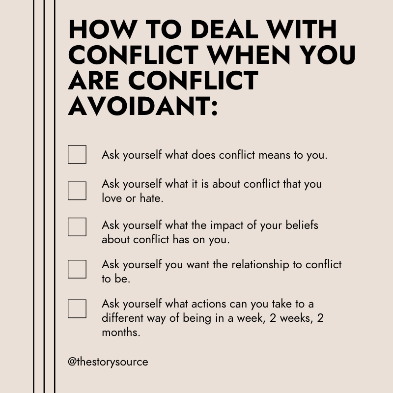 TheStorySource's tweet photo. How to deal with conflict if your conflict avoidant. Come to our FREE Fireside Chat where we'll answer other questions on how to deal with conflict: https://t.co/9NZ7qAKf61 https://t.co/fiFl6LDbvy