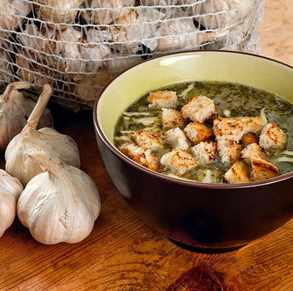 Give us all the garlic! Like this mouthwatering garlic soup from <a href="/KissedCaterer/">KisstheCookCatering</a>!