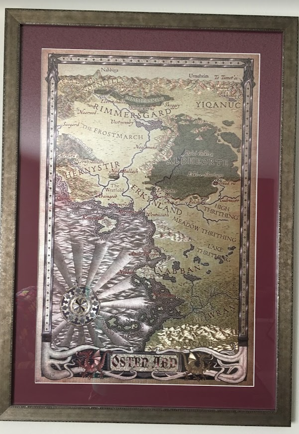 tvolcheck's tweet photo. @jo_poteet @MrsTad @tadwilliams Love your frame - I have the same map, got it a couple years ago. Have it hanging by my reading chair. I'm rereading "The Witchwood Crown" and "Empire of Grass"...getting geared up for the next books... https://t.co/CPlO8n2egN