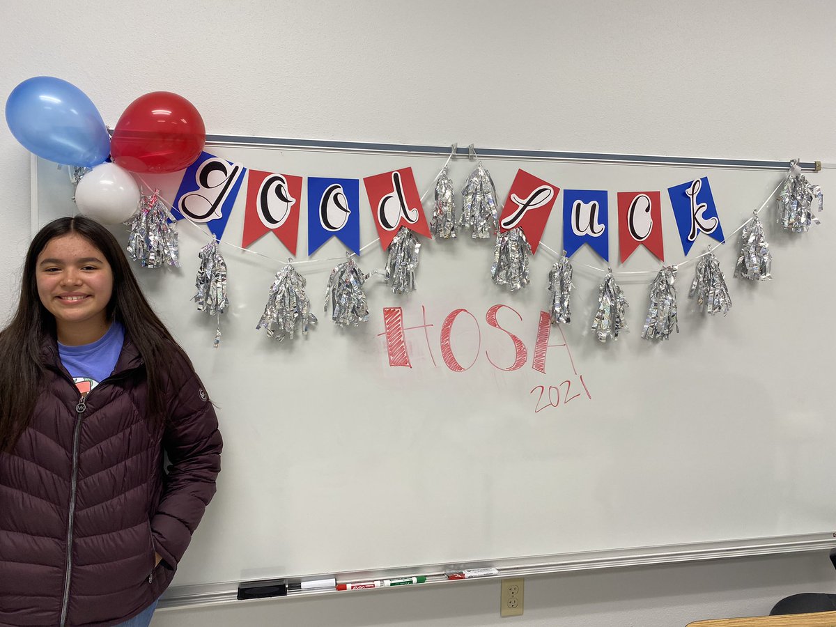Fernanda will be competing for HOSA today and wanted to commemorate this moment because she will be out first HB student to compete in Dental Terminology. Good job!!!