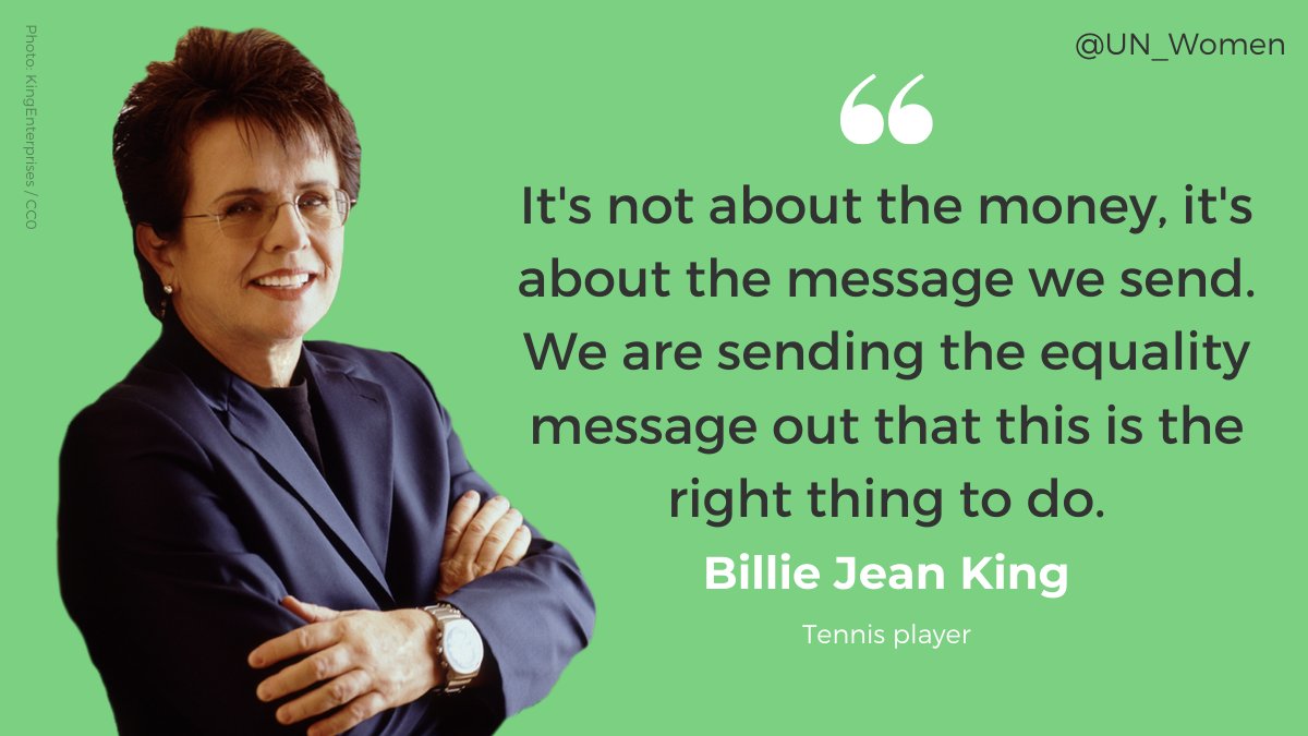 UN_Women's tweet photo. It's about the message.
It's about what's right.
It's about the equal future we want.

🎤 @BillieJeanKing https://t.co/XtW9K7B5nC