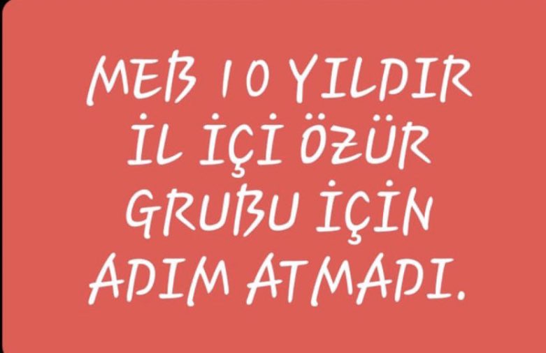 Sevgili il içi özür grubu öğretmenlerimizle çevrim içi bir toplantı yaptık. 

Aynı ilin içinde onbinlerce kilometre giden ve gelen yorulmuş ve ‘artık yeter’ diyen öğretmenlerin duygu ve düşünce durumunu bu görüşme ile daha çok hissettim. 

MEB politika üreterek yanıt vermeli!