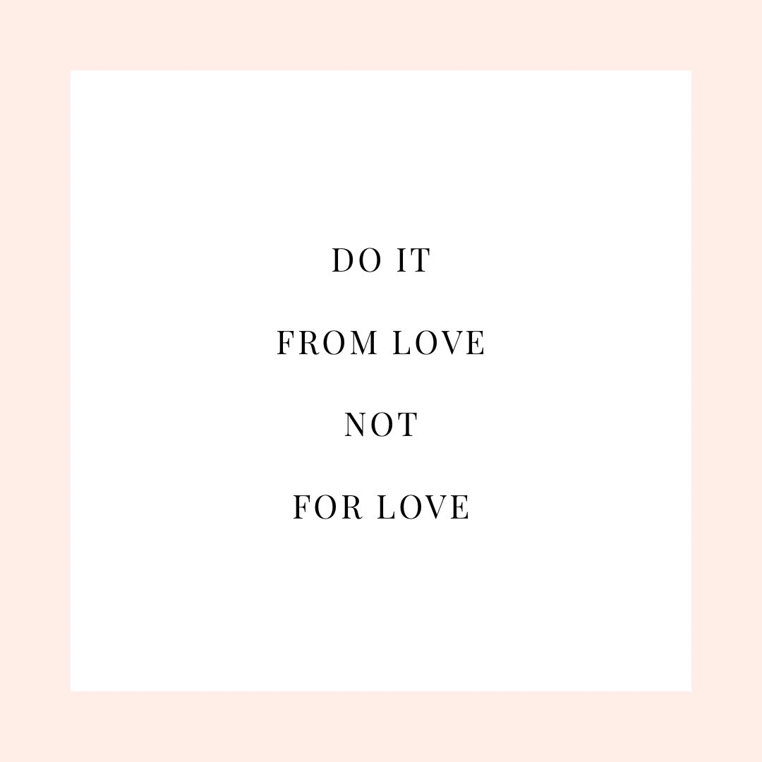 Can you tell the difference? 👀

Doing something FROM LOVE is done without an attachment to the outcome,  or in the hope of being liked, accepted or loved.
#confidence #selfesteemboost