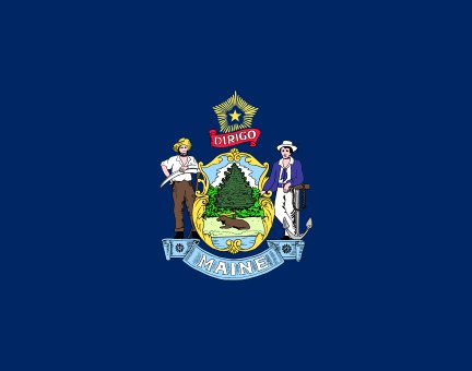 28. Maine -- this middle section is dedicated to all the boring states who slapped their state seal on a plain banner and called it a day