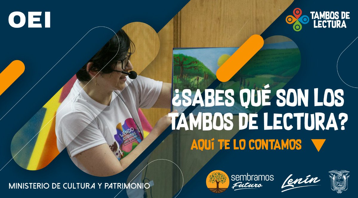 Los #TambosDeLectura son espacios que acercan a la ciudadanía al mundo de la lectura y todas sus posibilidades. 

Es una iniciativa de <a href="/Cultura_Ec/">Viceministerio de Cultura y Patrimonio 🇪🇨</a>, a través de <a href="/LecturaEC/">Plan Nacional del Libro y la Lectura</a>, y en el marco del convenio de cooperación con la <a href="/OEIEcuador/">OEI Ecuador</a>.