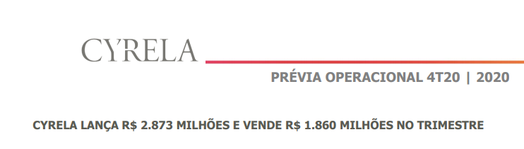 Já está disponível a Prévia Operacional da Cyrela, com os números de lançamentos e vendas do 4º trimestre de 2020.

api.mziq.com/mzfilemanager/…