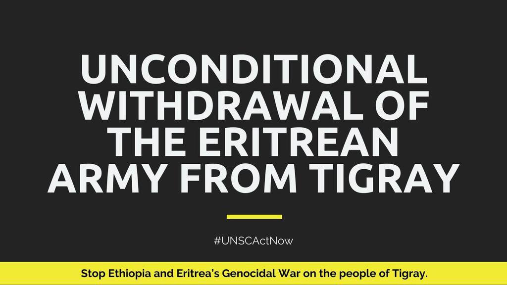 #TigrayGenocide 
#EritreaOutOfTigray @JoeBiden @GOVUK @UKParliament @EU_Commission @CyrilRamaphosa @antonioguterres @BelgiumUN @CNNAfrica @BBCAfrica @SABCNews @EFFSouthAfrica @SecondLady @UNOCHA @UNHumanRights @IntlCrimCourt @AmbassadorRice @amnesty @UNGeneva @UN