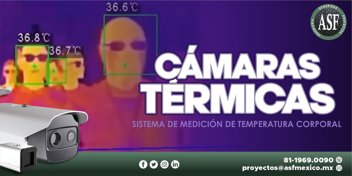 Equipos térmicos para medir temperatura corporal interna, ideales para controlar el acceso en esta pandemia. Mas información: proyectos@asfmexico.mx #cctv #controldeacceso #sistemasdeseguridad