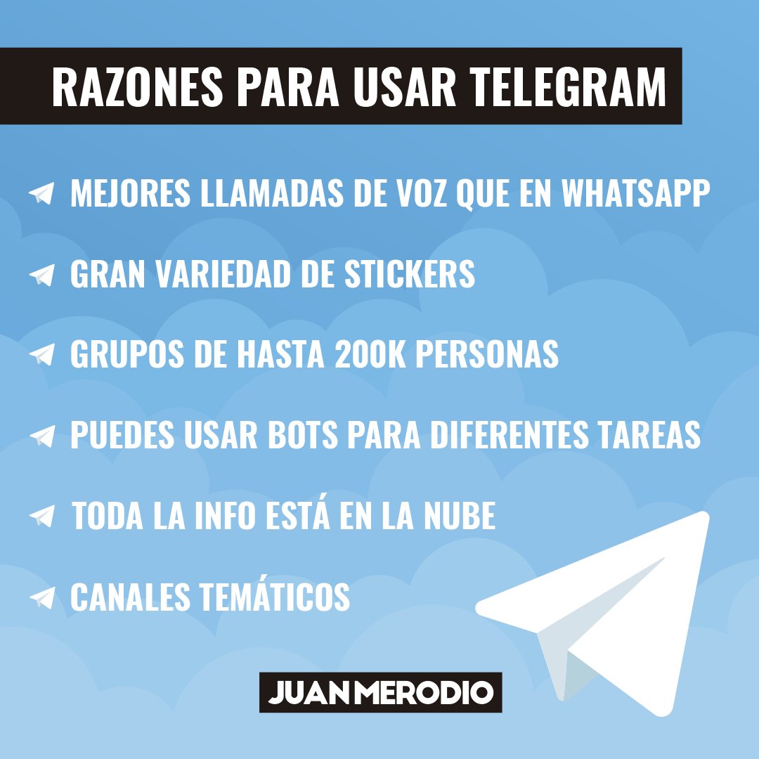 Las últimas noticias alrededor de las políticas de privacidad Whatsapp han provocado una fuga masiva a otras aplicaciones de mensajería y #Telegram ha sido una de las grandes beneficiadas
En la infografía de hoy te doy algunas razones, más allá de la privacidad, para cambiarte. https://t.co/Q9lhb5md84