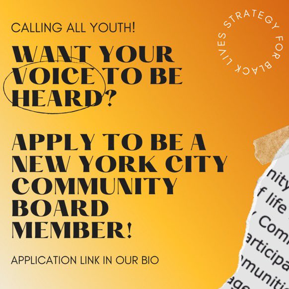 Want your voice to be heard? Apply to be a community Board Member!(A )