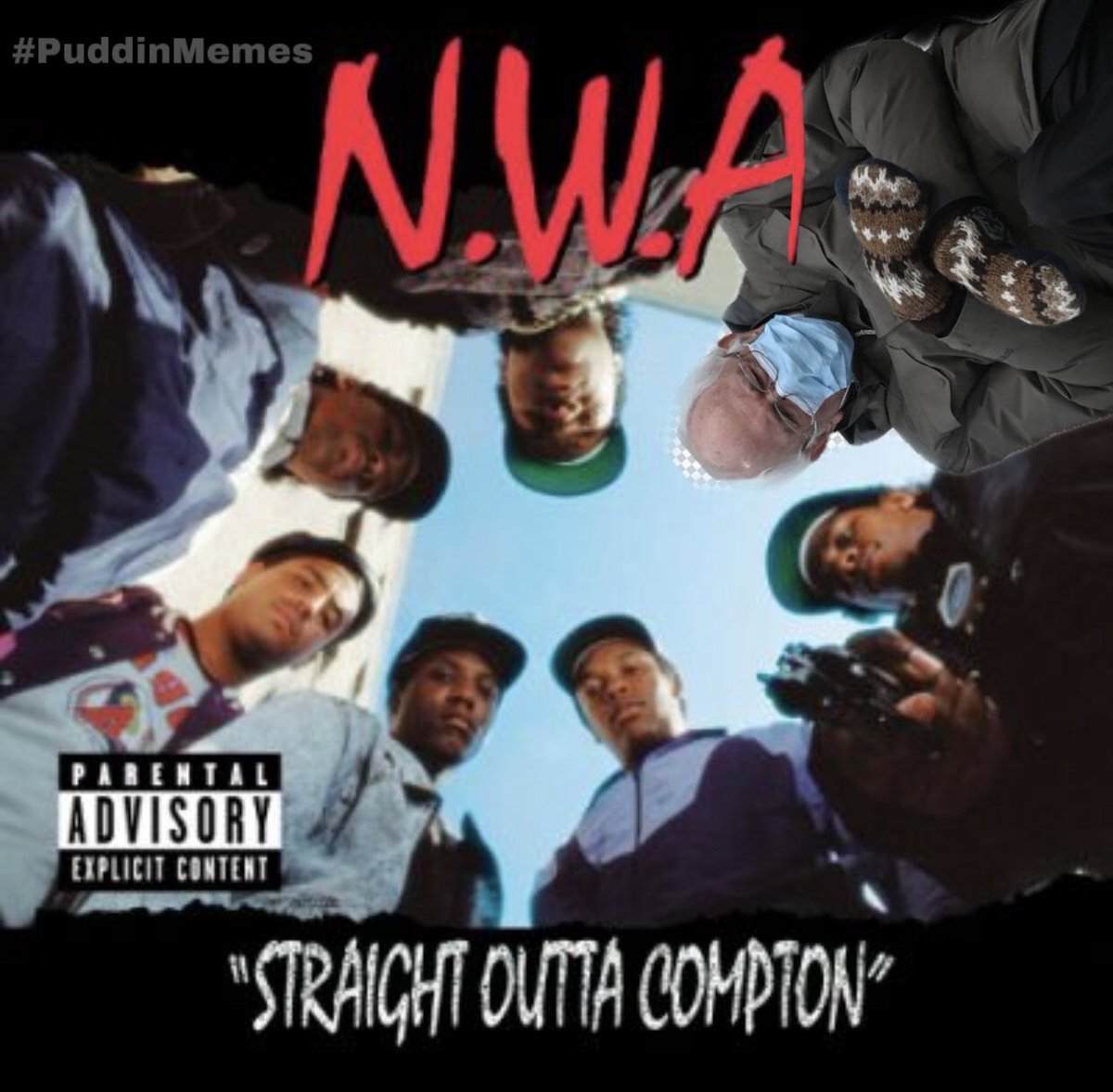 Had to join the fun.. #BerniesMittens #NWA #straightouttacompton #berniesanders #dankmemes <a href="/icecube/">Ice Cube</a> <a href="/djyellanwa/">DJ Yella</a> <a href="/realmcren/">MC REN</a> <a href="/eazye_/">Eazy-E</a> <a href="/westcoastdoc/">D.O.C</a>