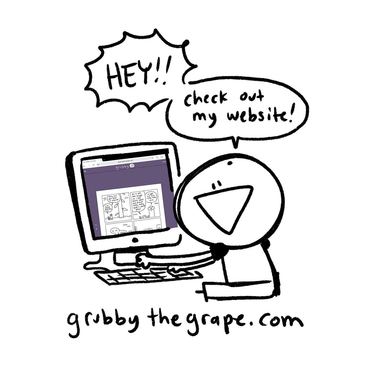 GRUBBY'S WEBSITE GOT A MAKEOVER!!

Go check it out and explore the entire collection of Grubby the Grape comics, maybe even chuckle a little if you're feeling frisky, and share with your friends!!

https://t.co/wUjAZABmfN
https://t.co/wUjAZABmfN
https://t.co/wUjAZABmfN 